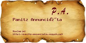 Panitz Annunciáta névjegykártya